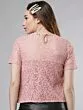 Women Peach-Coloured Self Design Top