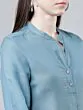 Women Blue Solid Shirt Style Top