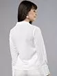 Women White Solid Wrap Top