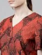 Women Red & Black Printed Wrap Top