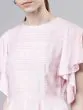 Women Pink Striped Peplum Top