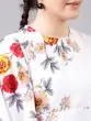 Women Off-White and Beige Floral Printed Peplum Top