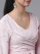 Women Pink Striped Wrap Top