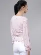 Women Pink Striped Wrap Top