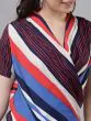 Women Striped Wrap Top