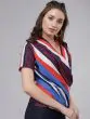 Women Striped Wrap Top