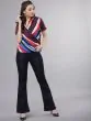 Women Striped Wrap Top