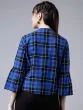 Women Blue Checked Shirt Style Top