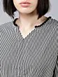 Women Black & White Striped Top