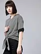Women Black & White Striped Top