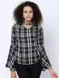 Women Black Checked Top