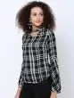 Women Black Checked Top