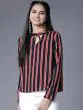Women Black Striped Top