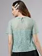 Women Sea Green Self Design Top