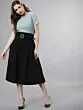 Women Sea Green Self Design Top