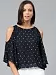 Women Navy Blue Printed A-Line Top