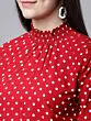 Women Red & White Polka Dot Printed Top