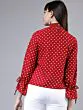 Women Red & White Polka Dot Printed Top