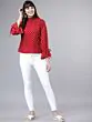 Women Red & White Polka Dot Printed Top