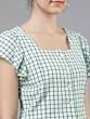 Women Green & Black Checked Crop Top