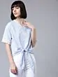 Women Blue & White Striped Top