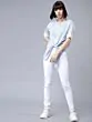 Women Blue & White Striped Top