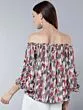 Women Grey Printed Bardot Top