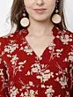 Maroon Flower Party Wear Mini dress