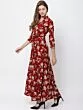 Maroon Flower Party Wear Mini dress