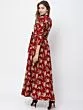 Maroon Flower Party Wear Mini dress