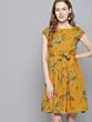 Gold Flower Party Wear Mini Skirt dress