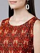 Red Stylish Printed Maxi Gown