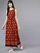 Red Stylish Printed Maxi Gown