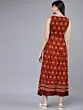 Red Stylish Printed Maxi Gown