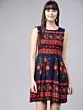 Navy Blue Sleeveless Flower Mini dress