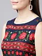 Navy Blue Sleeveless Flower Mini dress