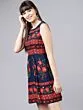 Navy Blue Sleeveless Flower Mini dress