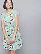 Green Flower Mini Dress