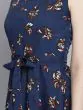 Women Navy Blue Printed Fit and Flare Dress