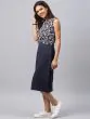 Women Navy Printed Sheath Dress