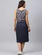 Women Navy Printed Sheath Dress