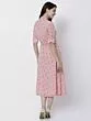 Women Coral Striped Shirt Dress