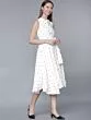 Women White Polka Dot Print Fit and Flare Dress