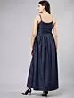 Women Solid Navy Blue Maxi Dress