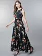 Women Navy Blue Printed Maxi Dress