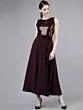 Women Purple Embellished Fit and Flare Dress