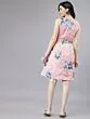 Women Pink & Blue Floral Print Fit and Flare Dress