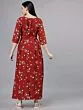 Women Rust Floral Print Maxi Dress