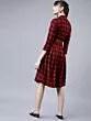 Women Red & Navy Blue Shirt Dress