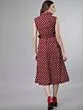 Women Maroon And White Printed Shirt Dress